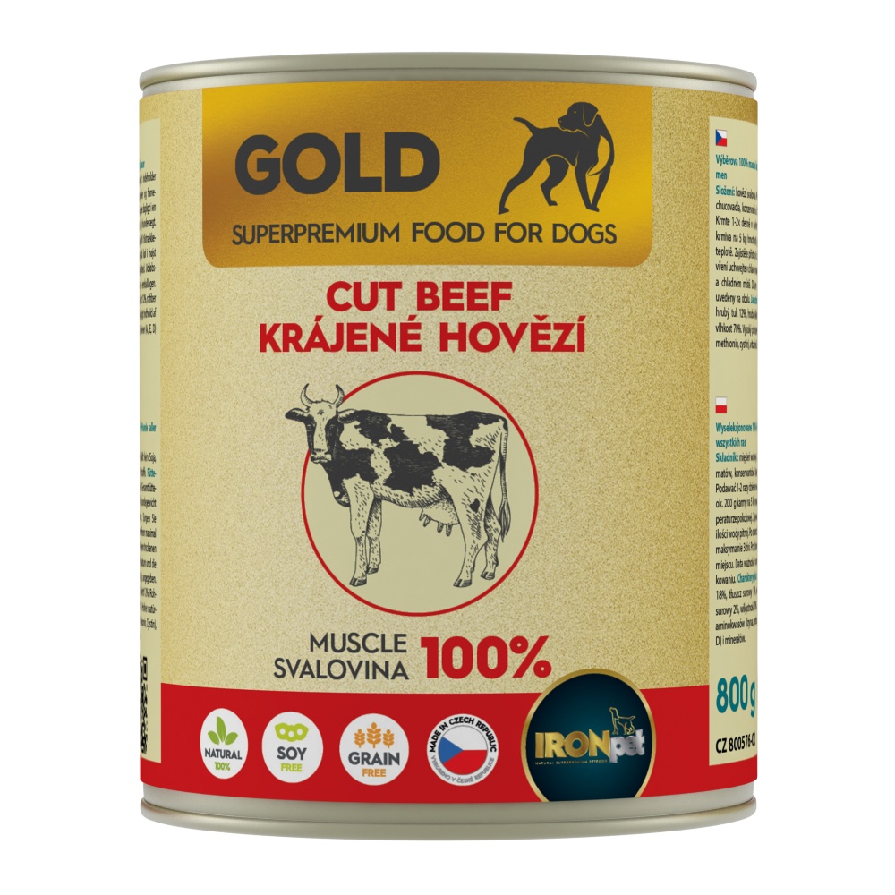 IRONpet Gold Dog Hovězí krájená svalovina