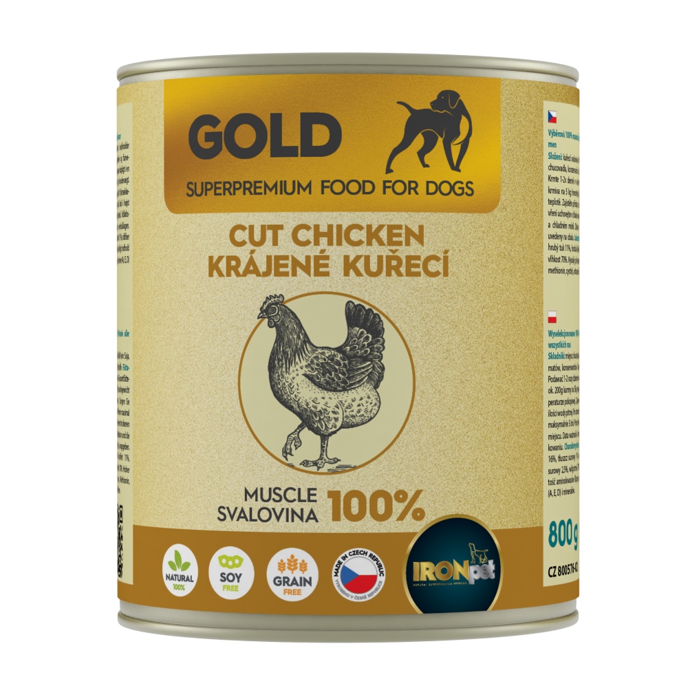 IRONpet Gold Dog Kuřecí krájená svalovina