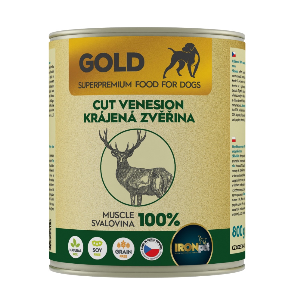 IRONpet Gold Dog Zvěřina krájená svalovina