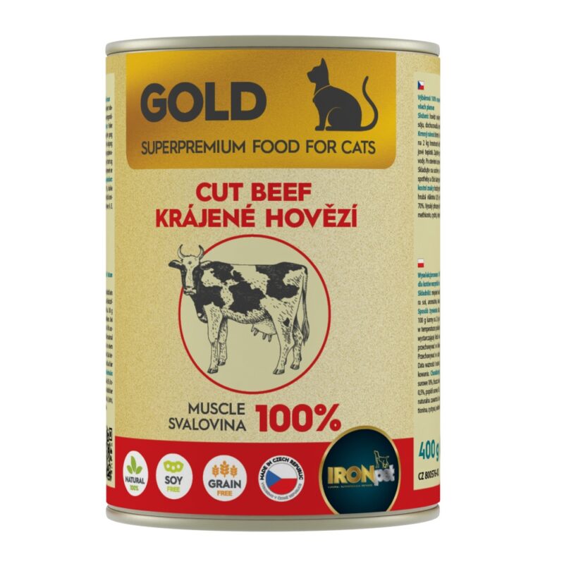 IRONpet Gold Cat Hovězí krájená svalovina