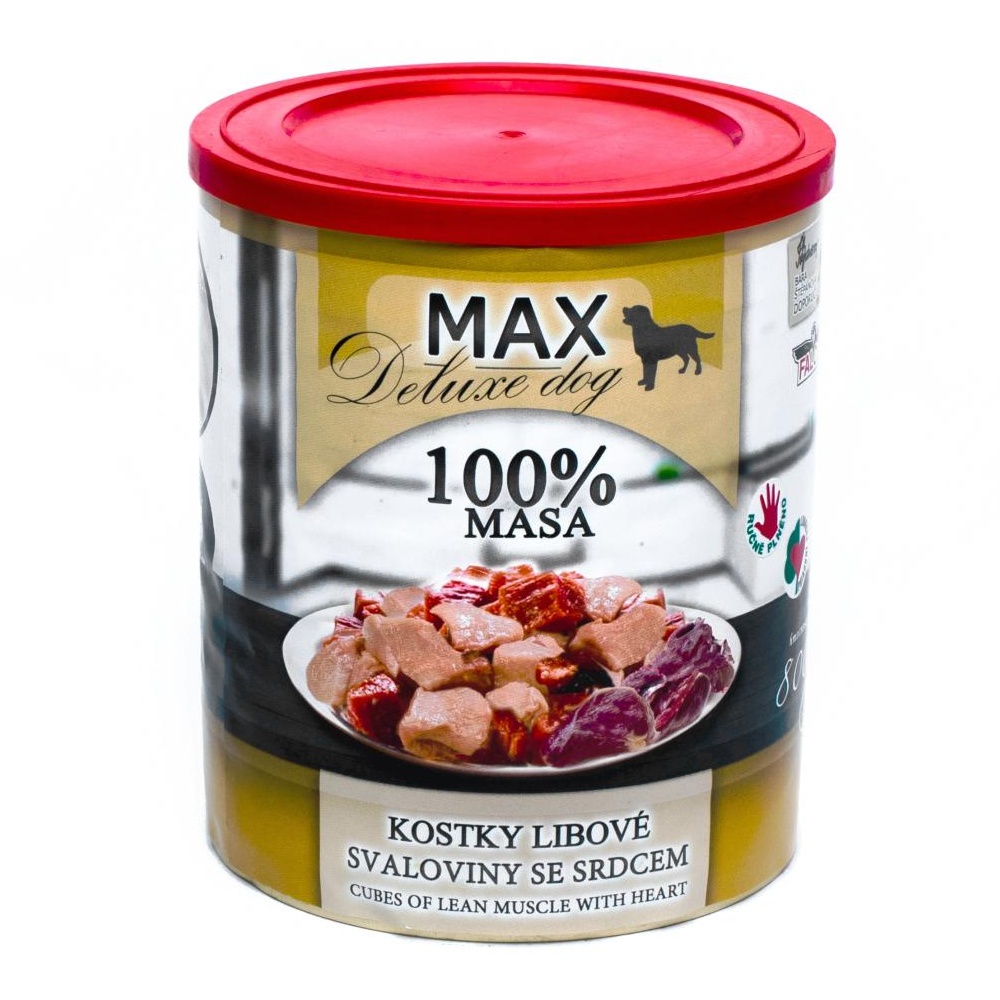 MAX Deluxe Dog kostky libové svaloviny se srdcem