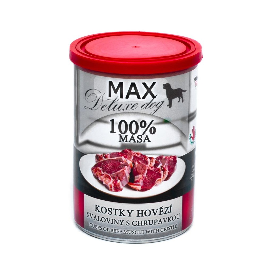 MAX Deluxe Dog kostky hovězí svaloviny s chrupavkou