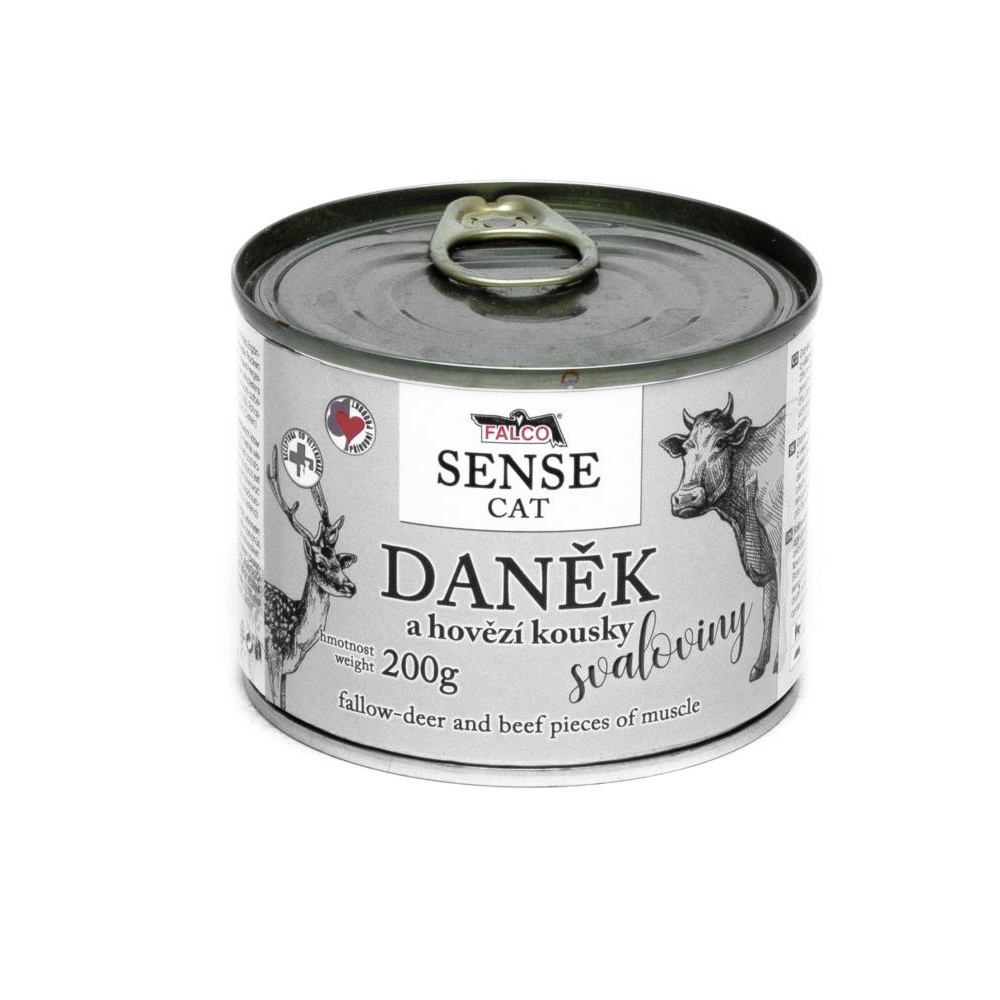 FALCO SENSE Cat daněk a hovězí kousky svaloviny