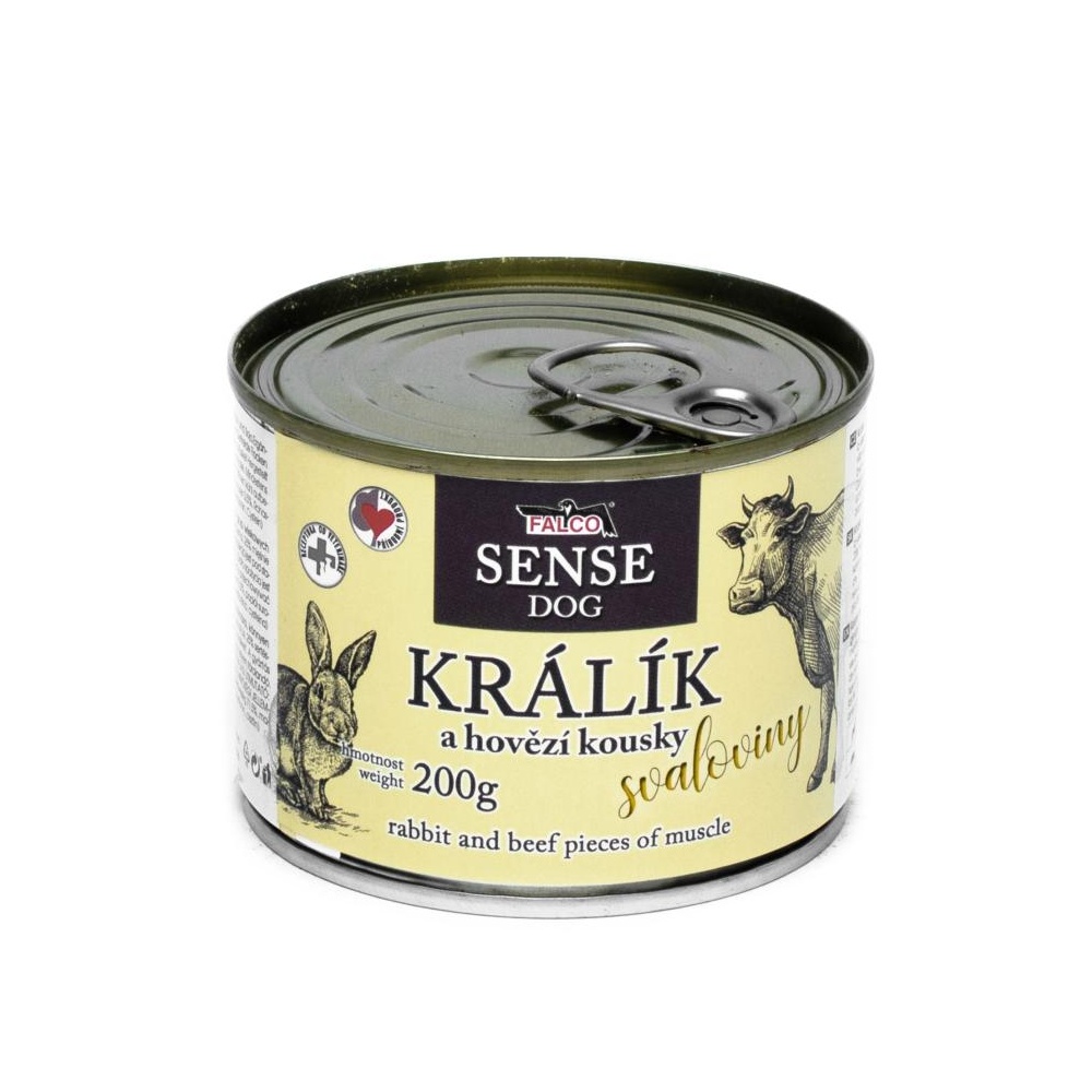 FALCO SENSE Dog králík a hovězí kousky svaloviny