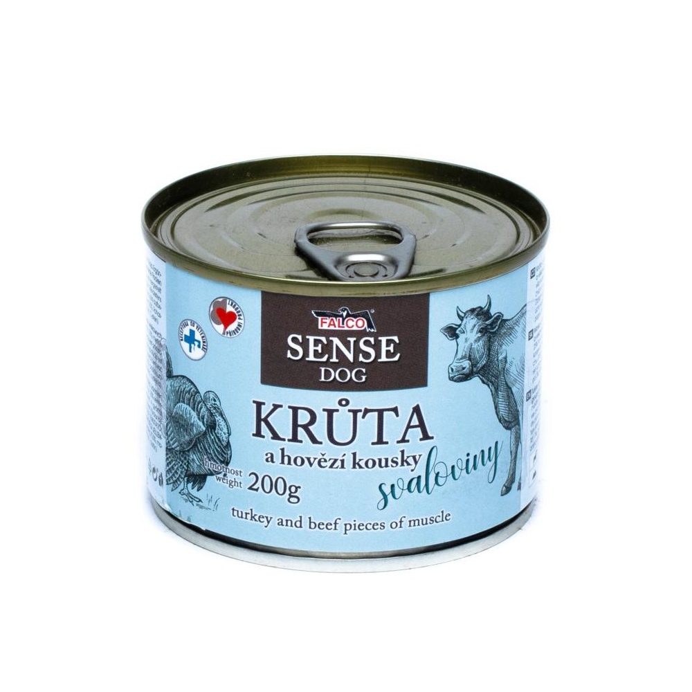 FALCO SENSE Dog krůta a hovězí kousky svaloviny