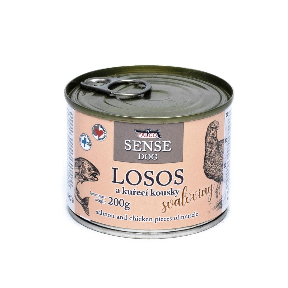 FALCO SENSE Dog losos a kuřecí kousky svaloviny