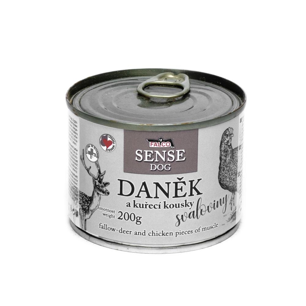 FALCO SENSE Dog daněk a kuřecí kousky svaloviny