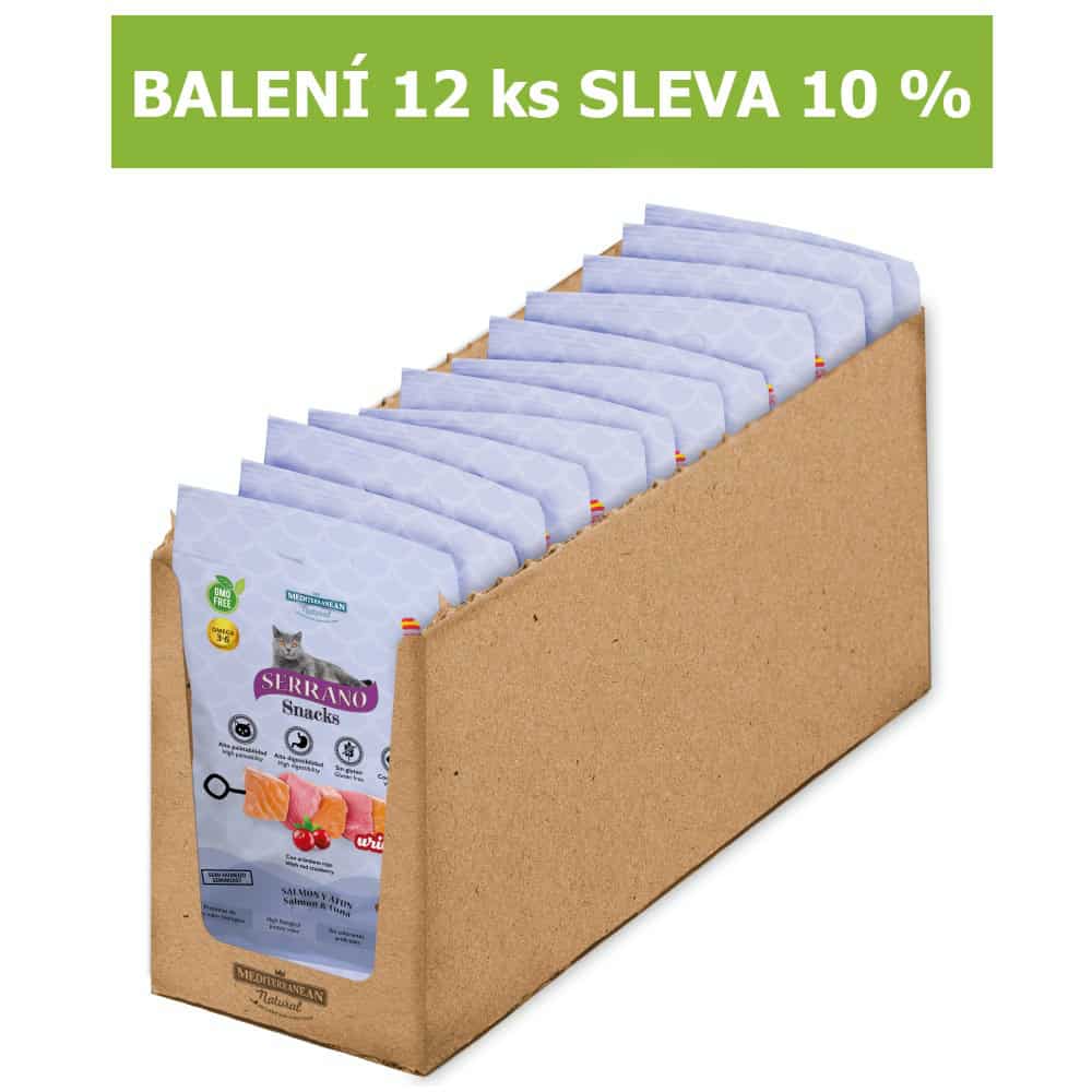 Serrano Snack Cat Urinary Salmon & Tuna 50 g (12 ks) SLEVA 10 %