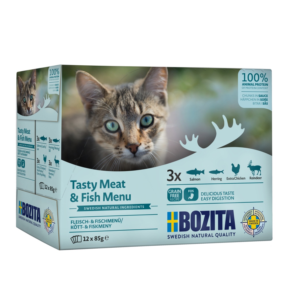 Bozita Cat kousky masa a ryb v omáčce