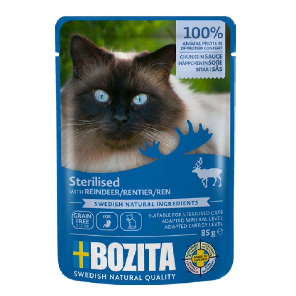 Bozita Cat Sterilised kousky v omáčce se sobím masem