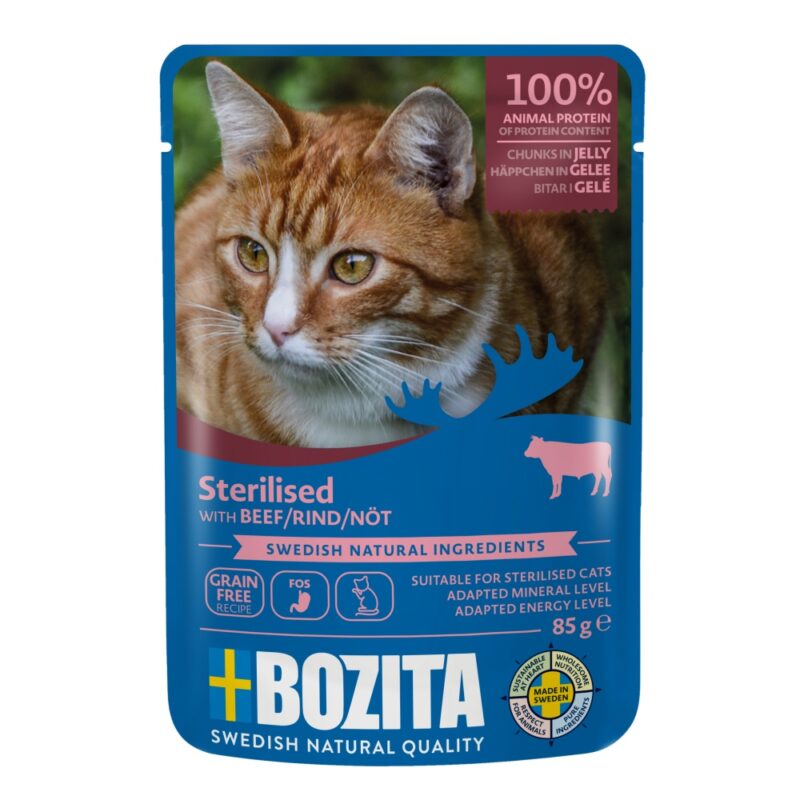 Bozita Cat Sterilised kousky v želé s hovězím