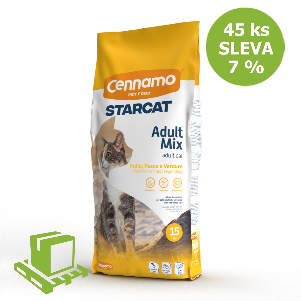 PLUTO Star Cat Adult Mix 15 kg (paleta 45 ks) SLEVA 7 %