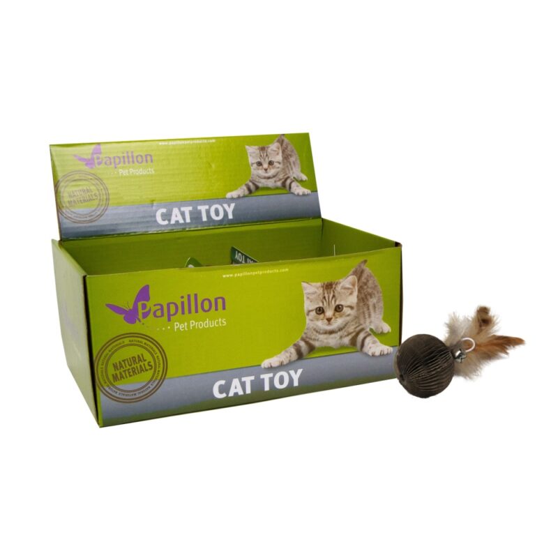 Koule kartonová s peřím a rolničkou 4 cm - Image 2