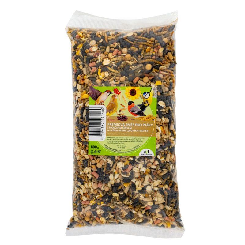Směs pro ptáky s moučným červem a dvěma druhy lojových peletek 800 g
