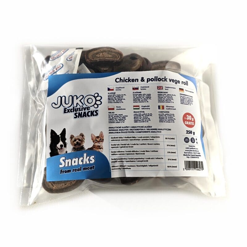 Chicken & pollock vege Roll JUKO Snacks 250 g + 30 g ZDARMA - Obrázek 2