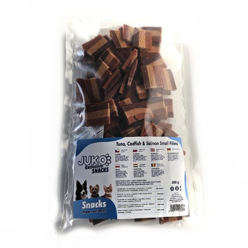 codfish & salmon small Fillets JUKO Snacks 500 g