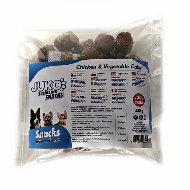 Chicken & vegetable Cake JUKO Snacks 250 g + 30 g ZDARMA - Obrázek 2