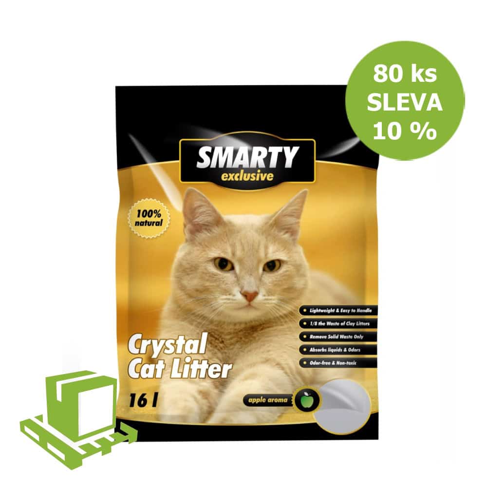 SMARTY exclusive silikátové stelivo jablko 16 l (paleta 80 ks) SLEVA 10 %