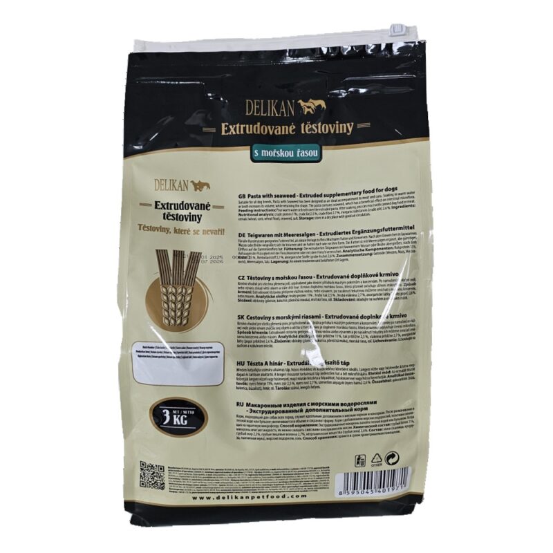 DELIKAN extrudované těstoviny s mořskou řasou 3 kg - Image 3
