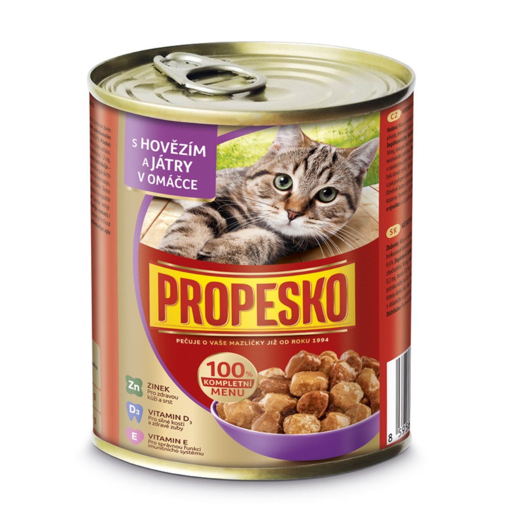 PROPESKO Cat hovězí a játra v omáčce