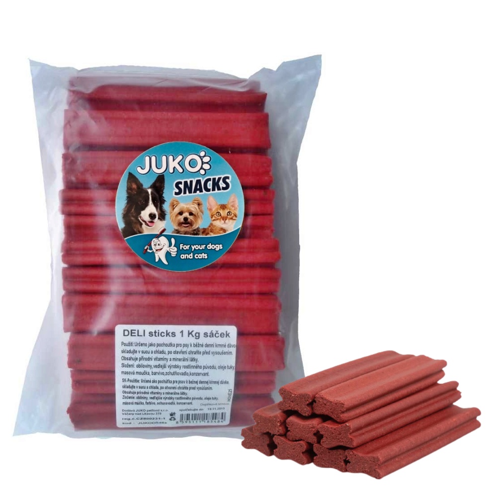 Deli sticks Hovězí JUKO Snacks 1 kg (cca 30 ks)