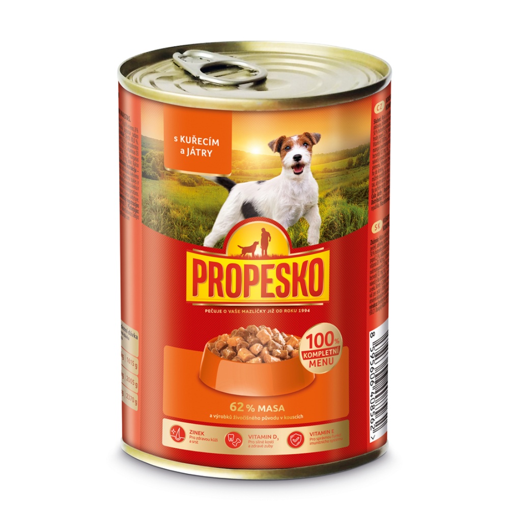 PROPESKO Dog kuřecí a játra v omáčce