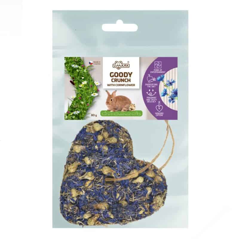 Bezobilné bylinkové srdce Goody Crunch - chrpa 80 g - Obrázek 2