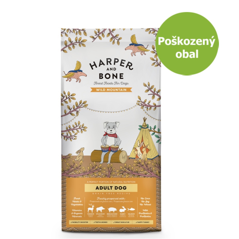 Harper and Bone Dog Adult Large & Medium divoké hory 12 kg - Poškozený obal - SLEVA 15 %